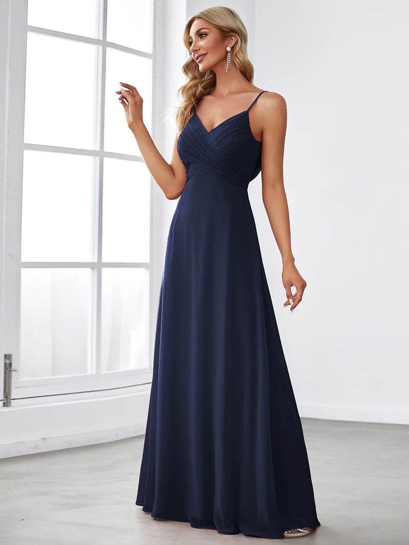 Sleeveless A-Line Evening Dress – Elegant Formal Gown for Special Occasions - Biamonde